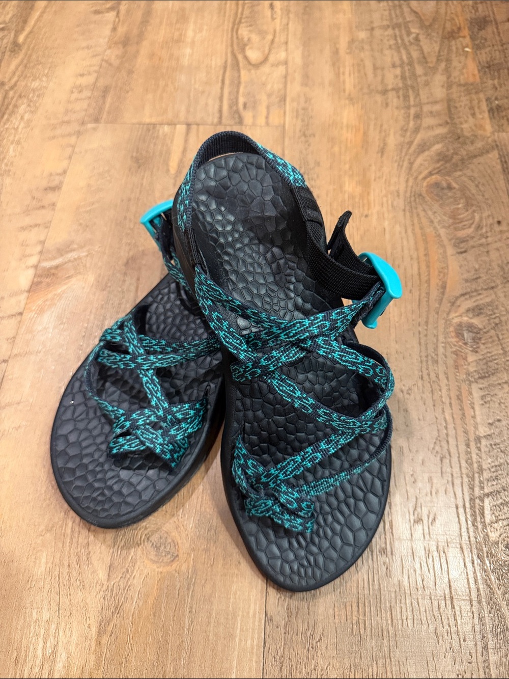 Chacos Sandal with Teal Strappy Webbing